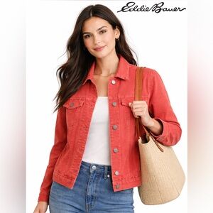 Eddie Bauer Muted Clay Denim Trucker Jacket Women’s Small